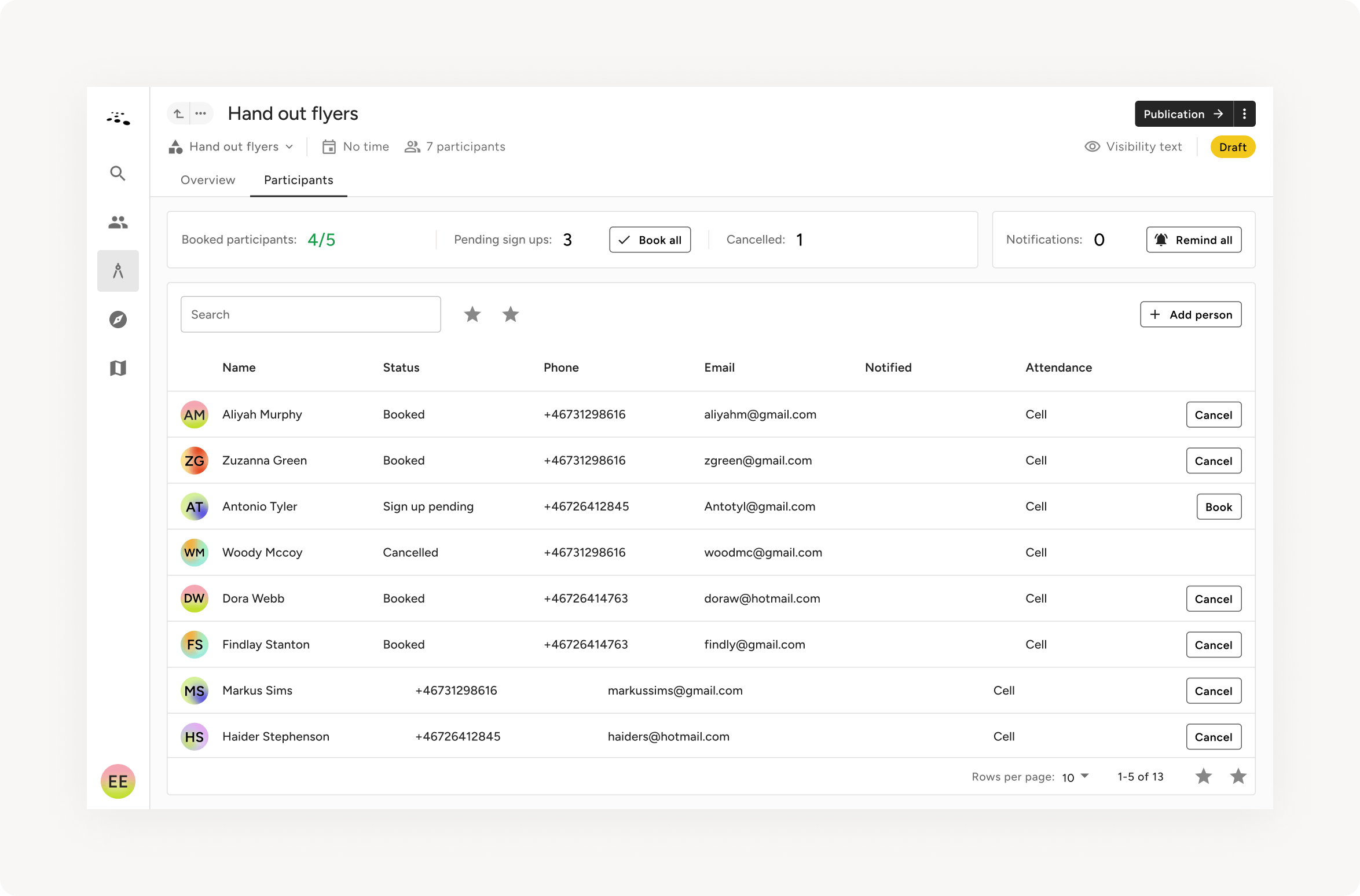 Screenshot of the event page with the new design system